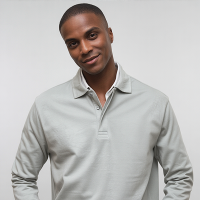 MARCONELLI | Premium langermet poloskjorte, Genser for menn