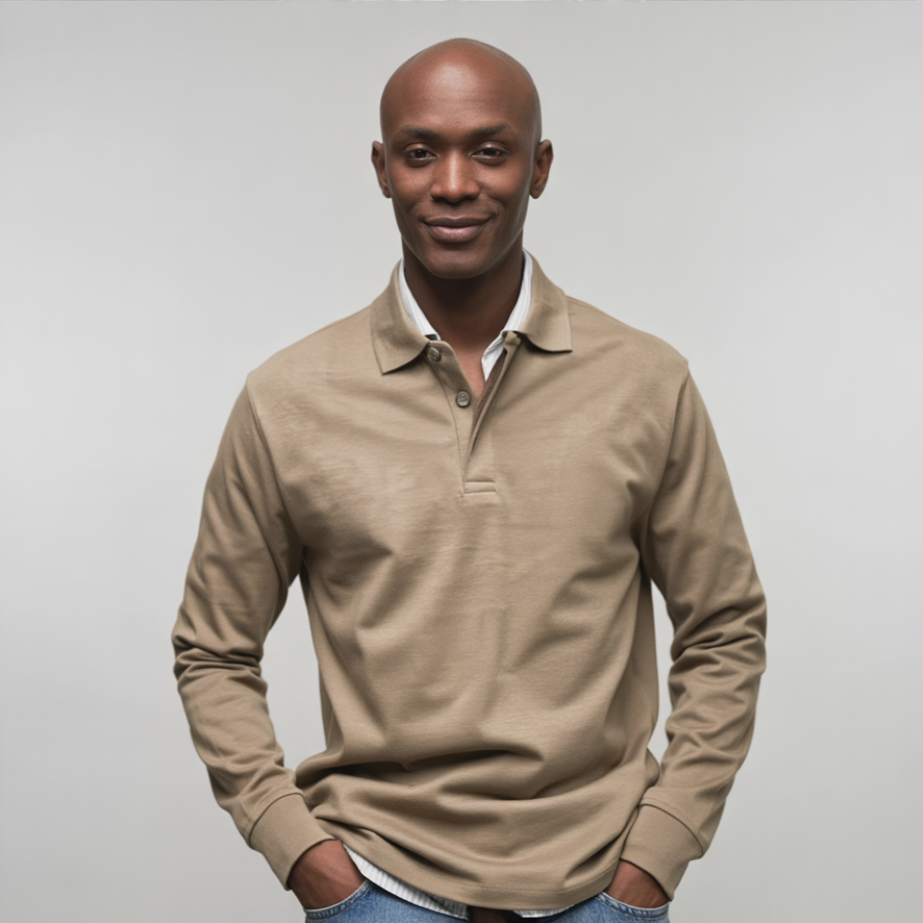 MARCONELLI | Premium langermet poloskjorte, Genser for menn