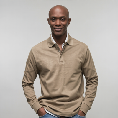 MARCONELLI | Premium langermet poloskjorte, Genser for menn