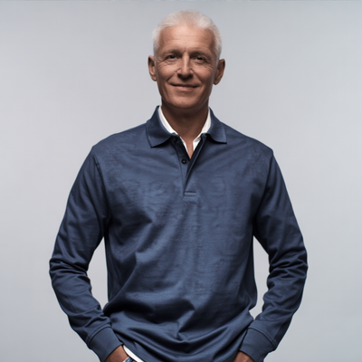 MARCONELLI | Premium langermet poloskjorte, Genser for menn