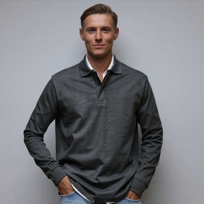 MARCONELLI | Premium langermet poloskjorte, Genser for menn