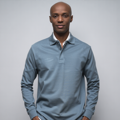 MARCONELLI | Premium langermet poloskjorte, Genser for menn