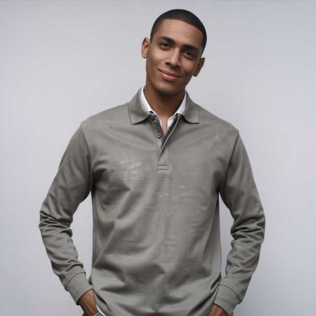 MARCONELLI | Premium langermet poloskjorte, Genser for menn